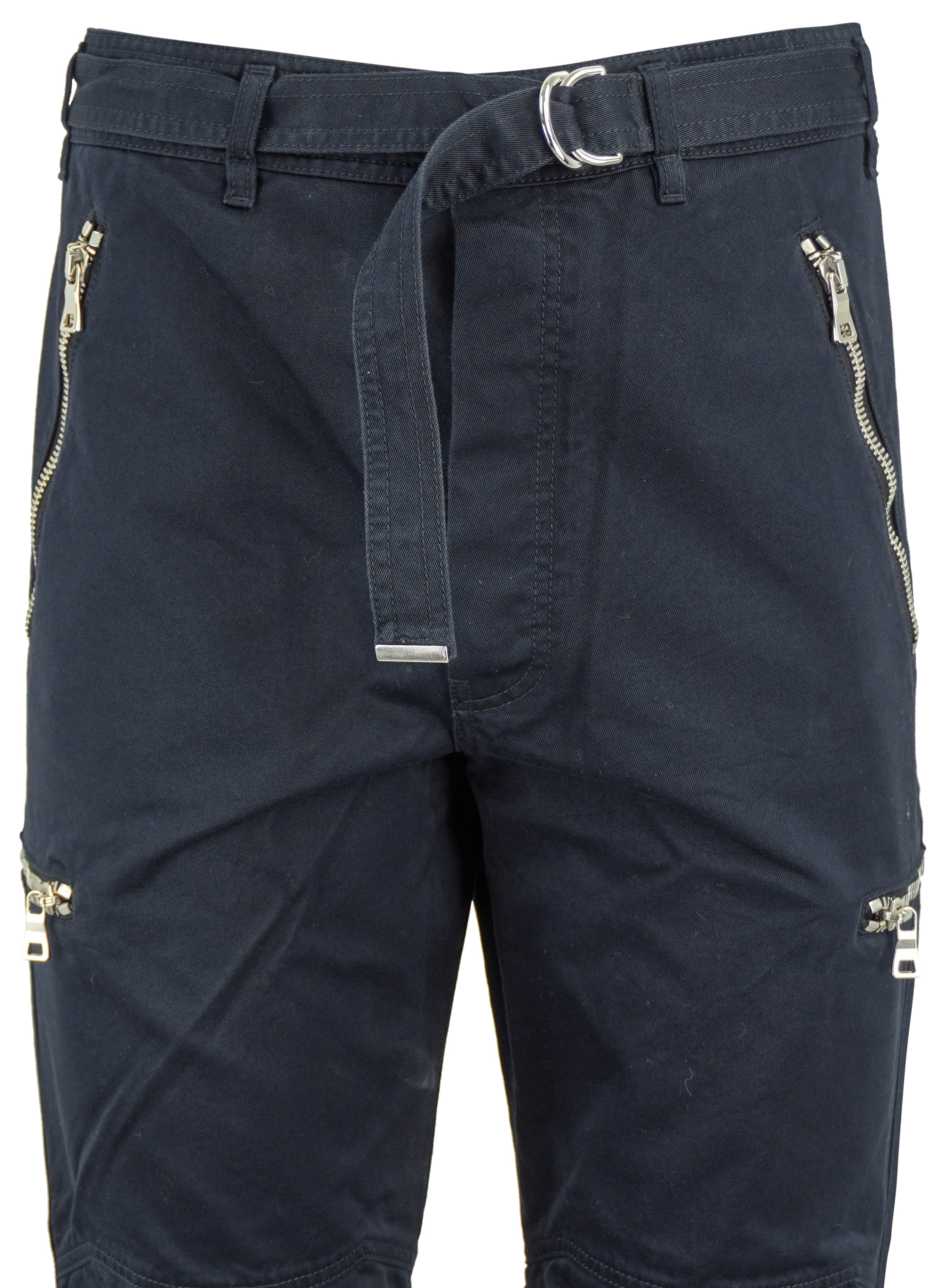 Balmain Zip Cargo Pants in Navy - Image 4