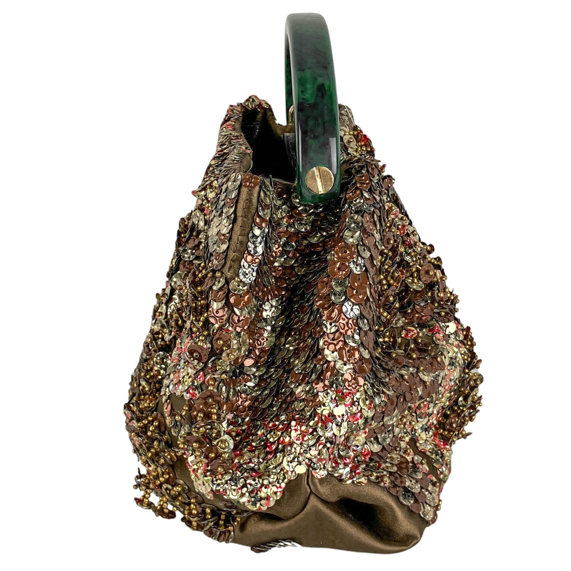 Dries Van Noten Embellished Bag in Bronze Multi - Image 3