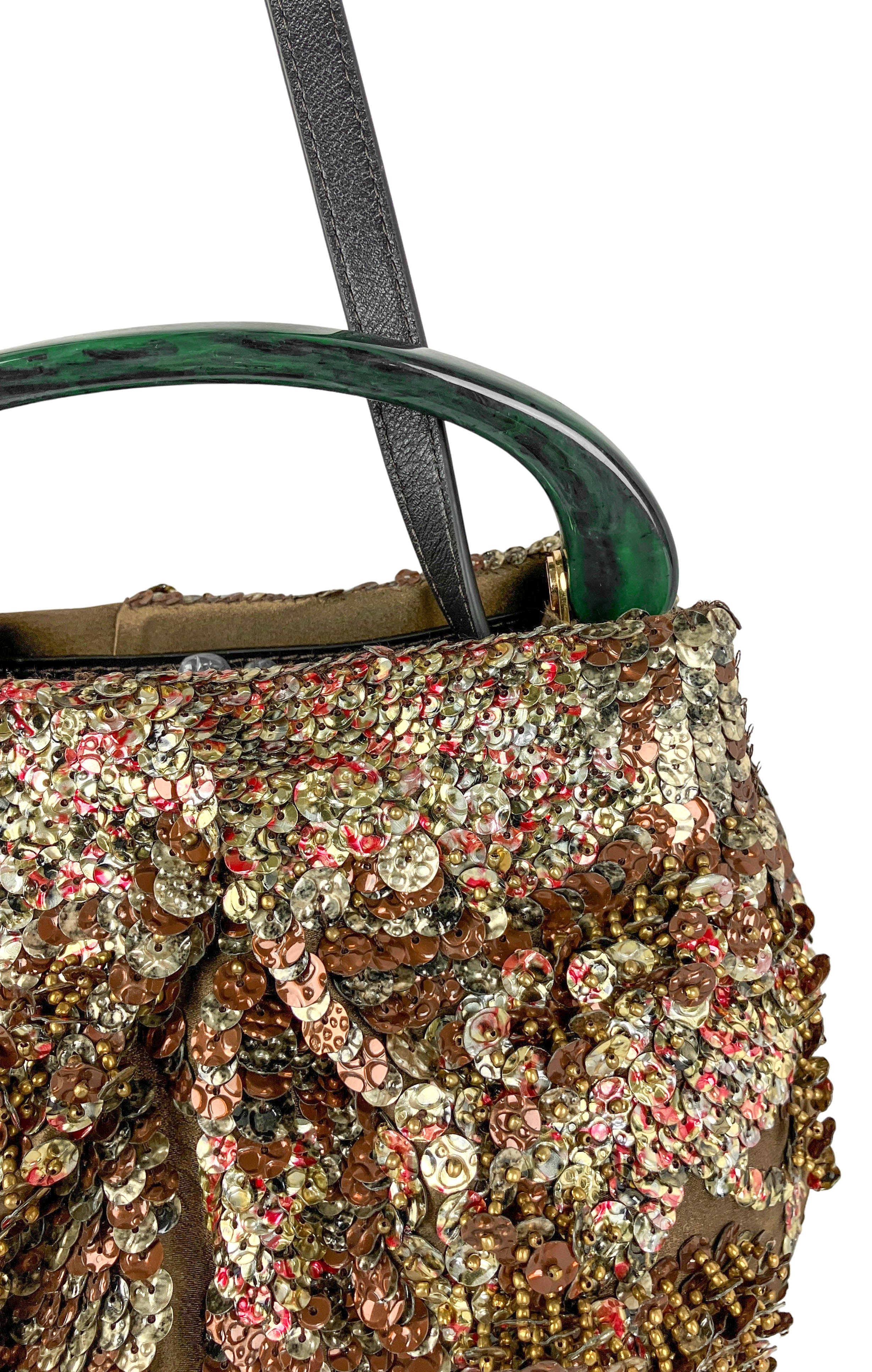 Dries Van Noten Embellished Bag in Bronze Multi - Image 6
