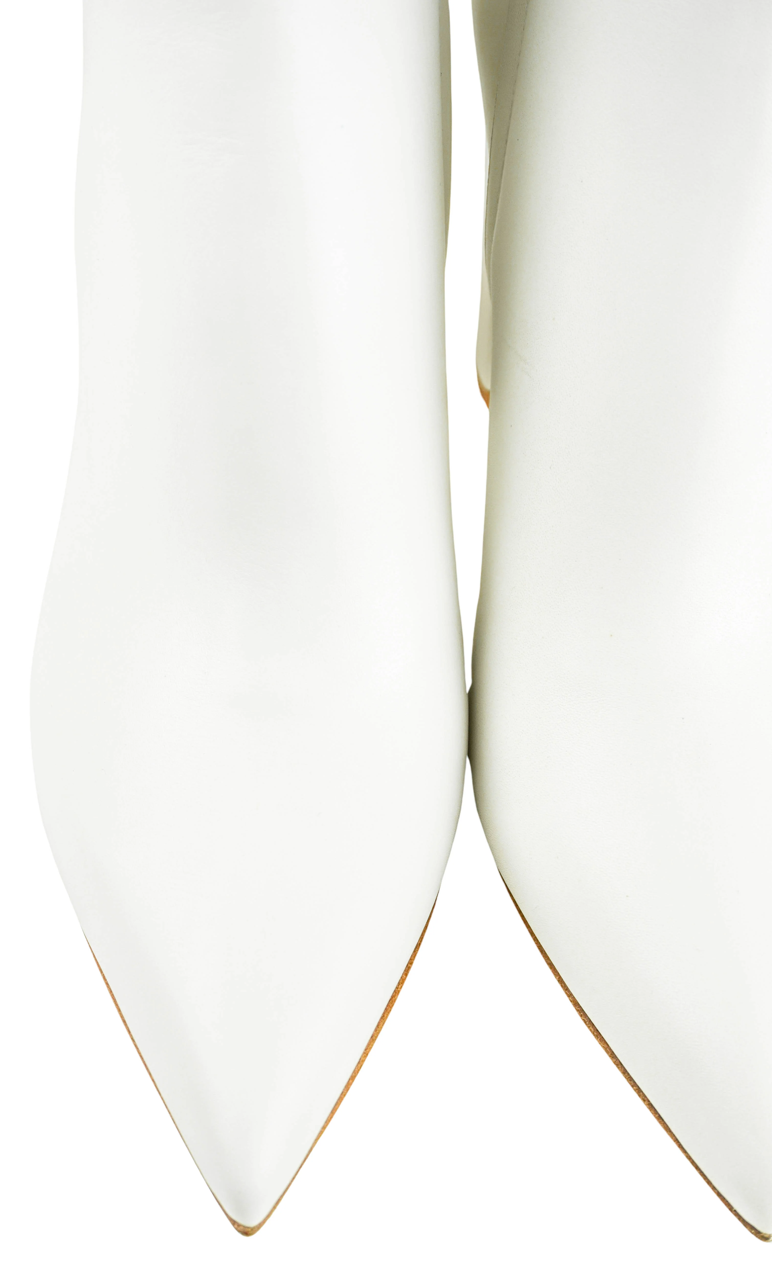 Gianvito Rossi Leather Piper 85 Ankle Boots in Glove White - Image 6