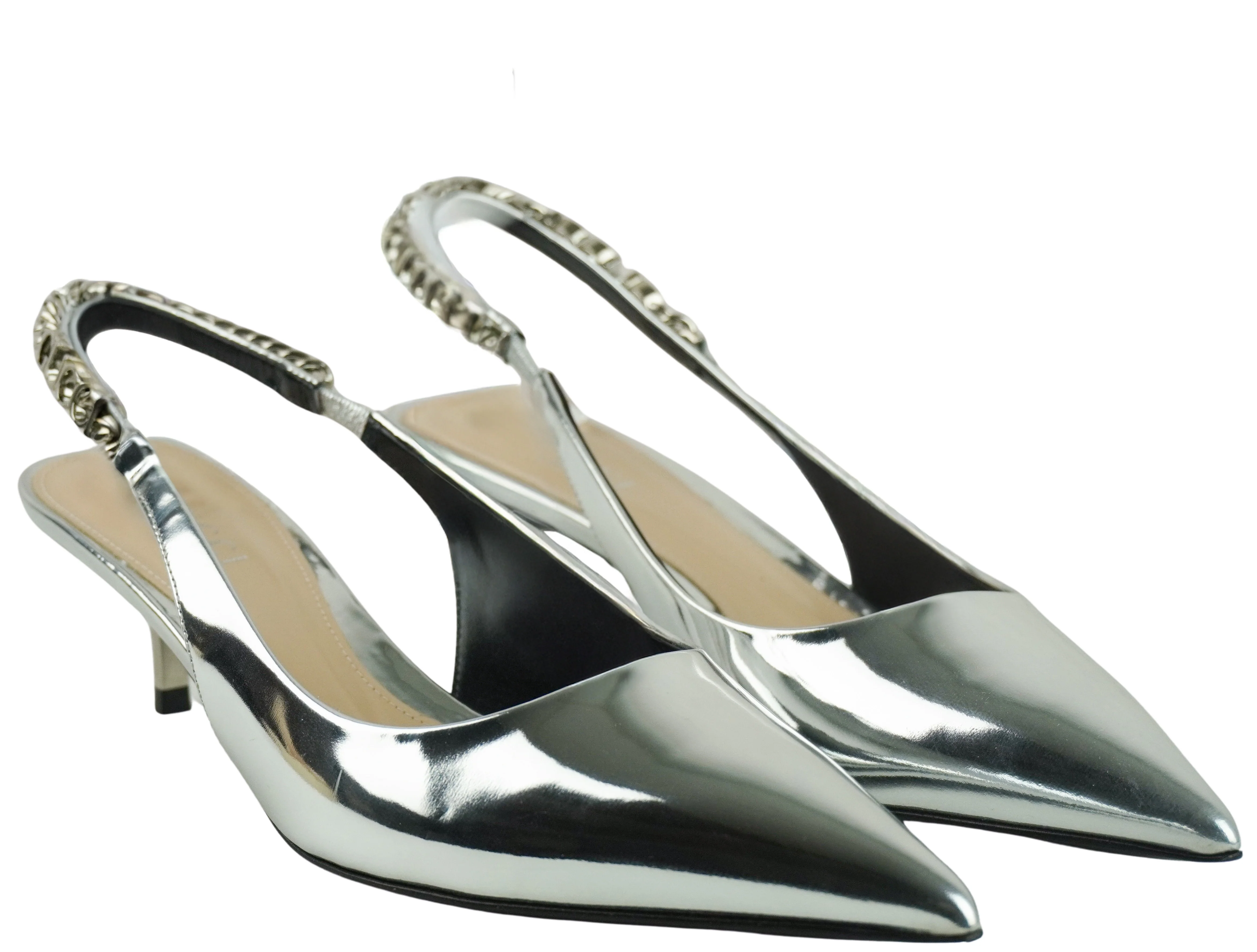 Gucci Slingbacks in Silver - Image 4