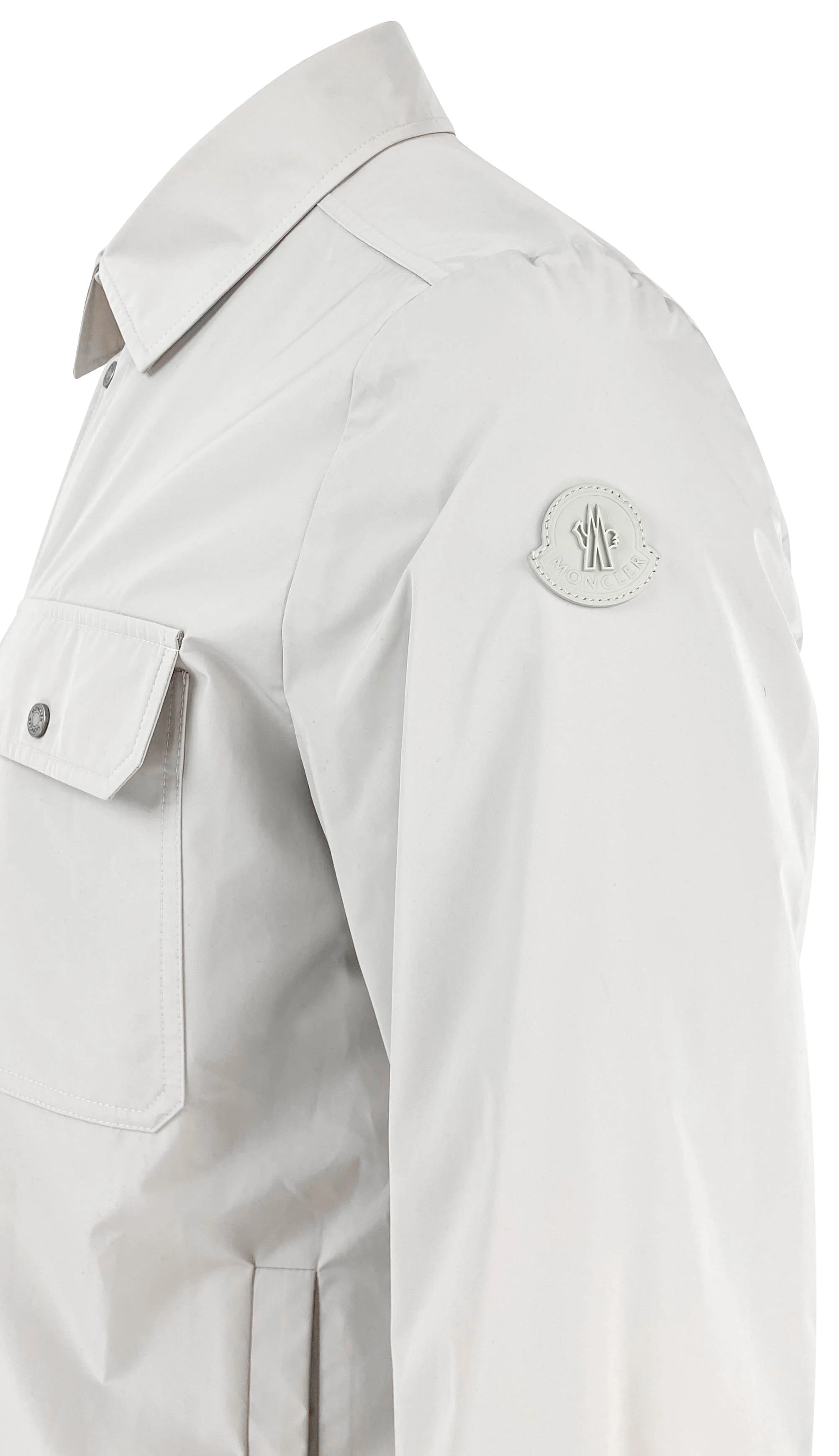 Moncler Double Pocket Long Sleeve Shirt in Grey Beige - Image 4