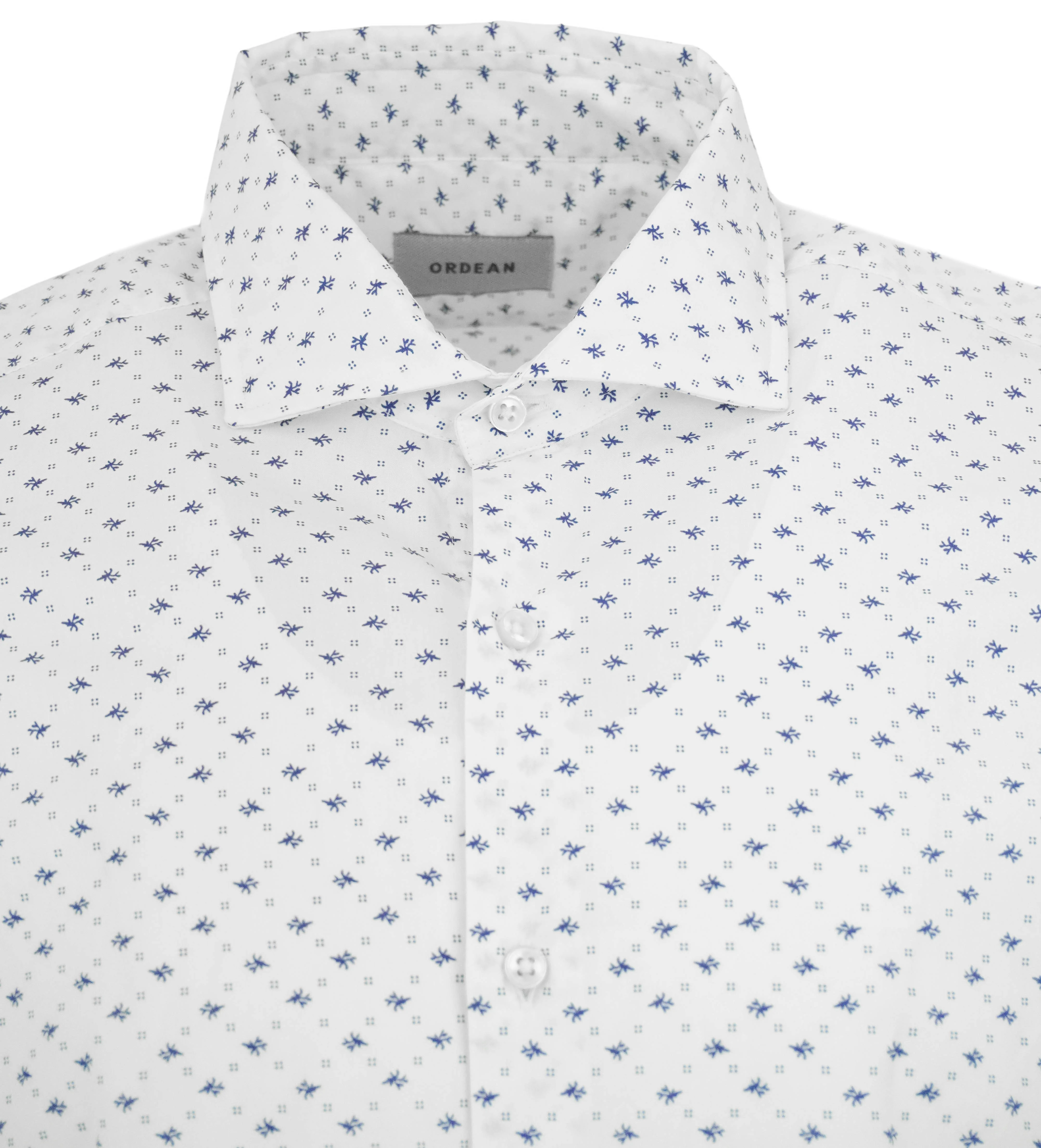 Ordean Printed Button Down Shirt in White and Blue - Image 3