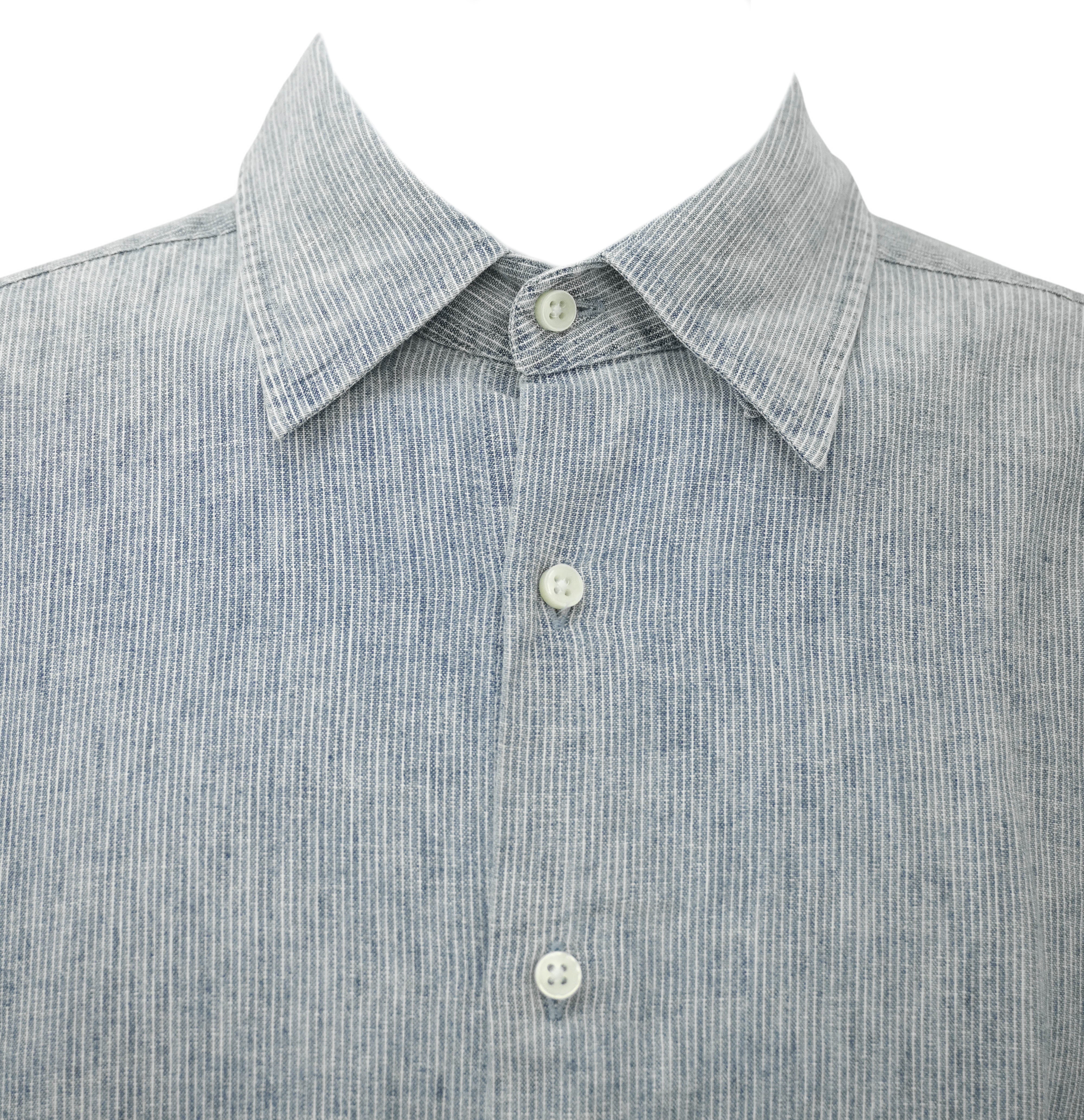 Ordean Striped Button Up Shirt in Blue - Image 3