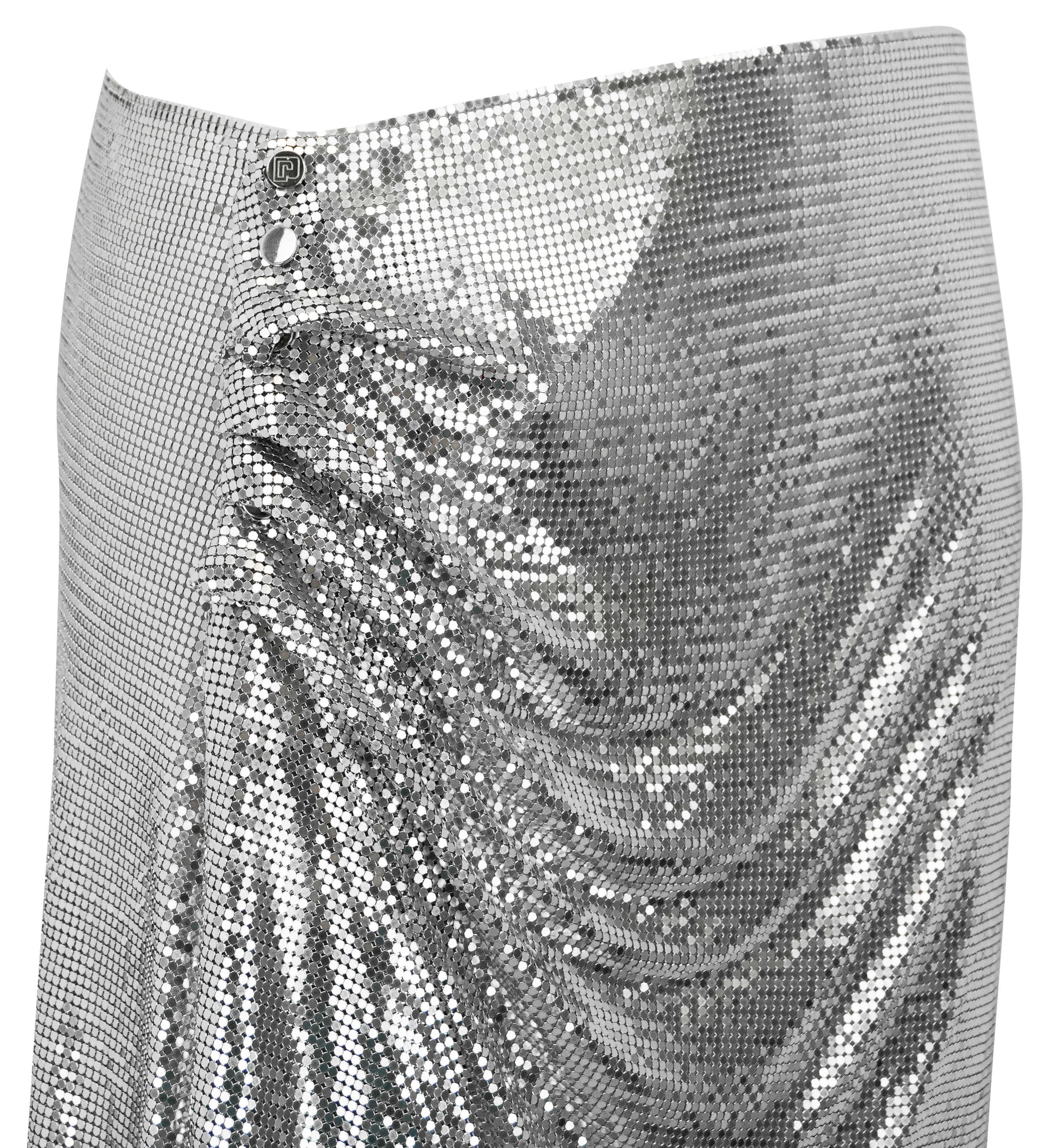 Paco Rabanne Draped Chainmail Skirt in Silver - Image 3