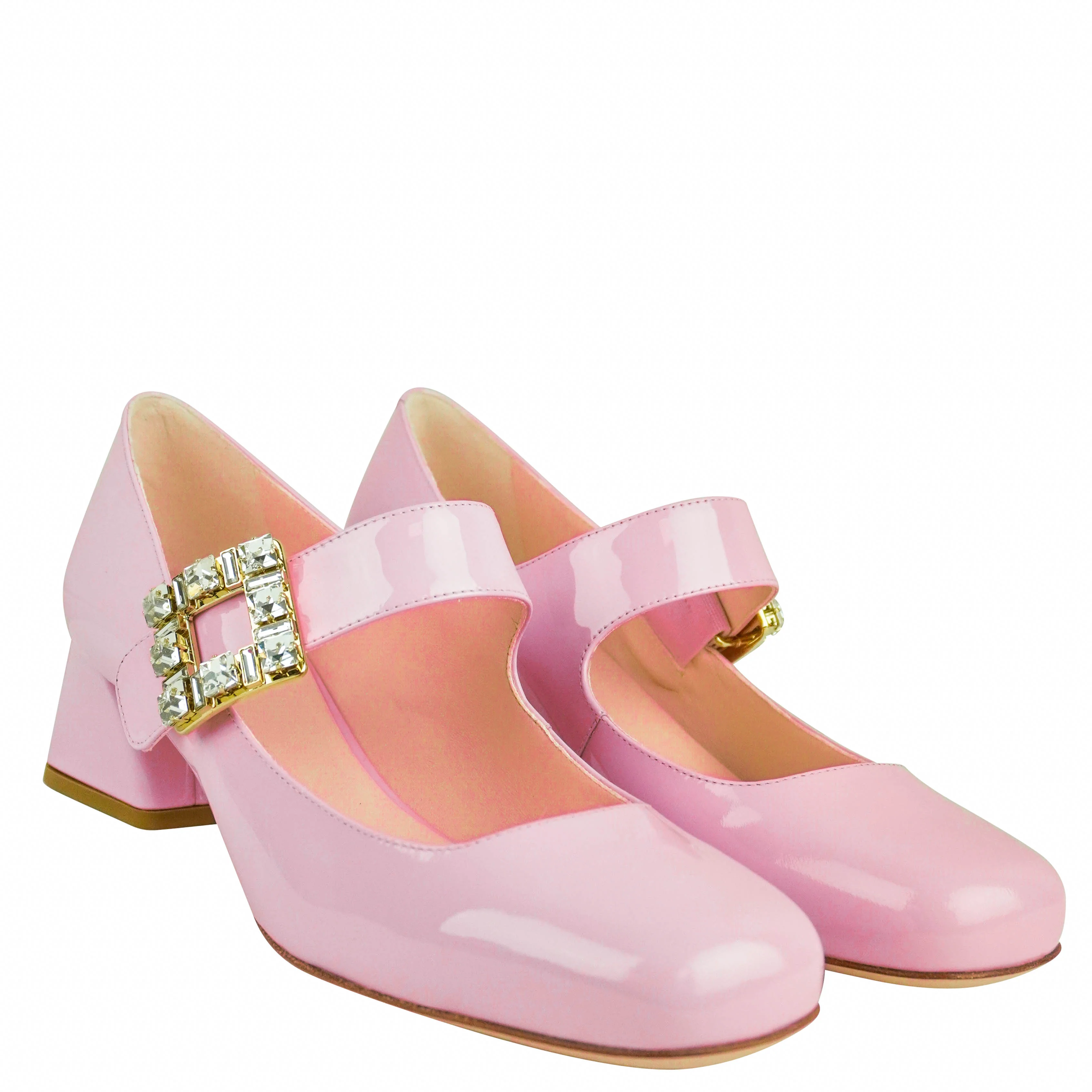 Roger Vivier Très Vivier Embellished Strap Pumps in Baby Pink - Image 4