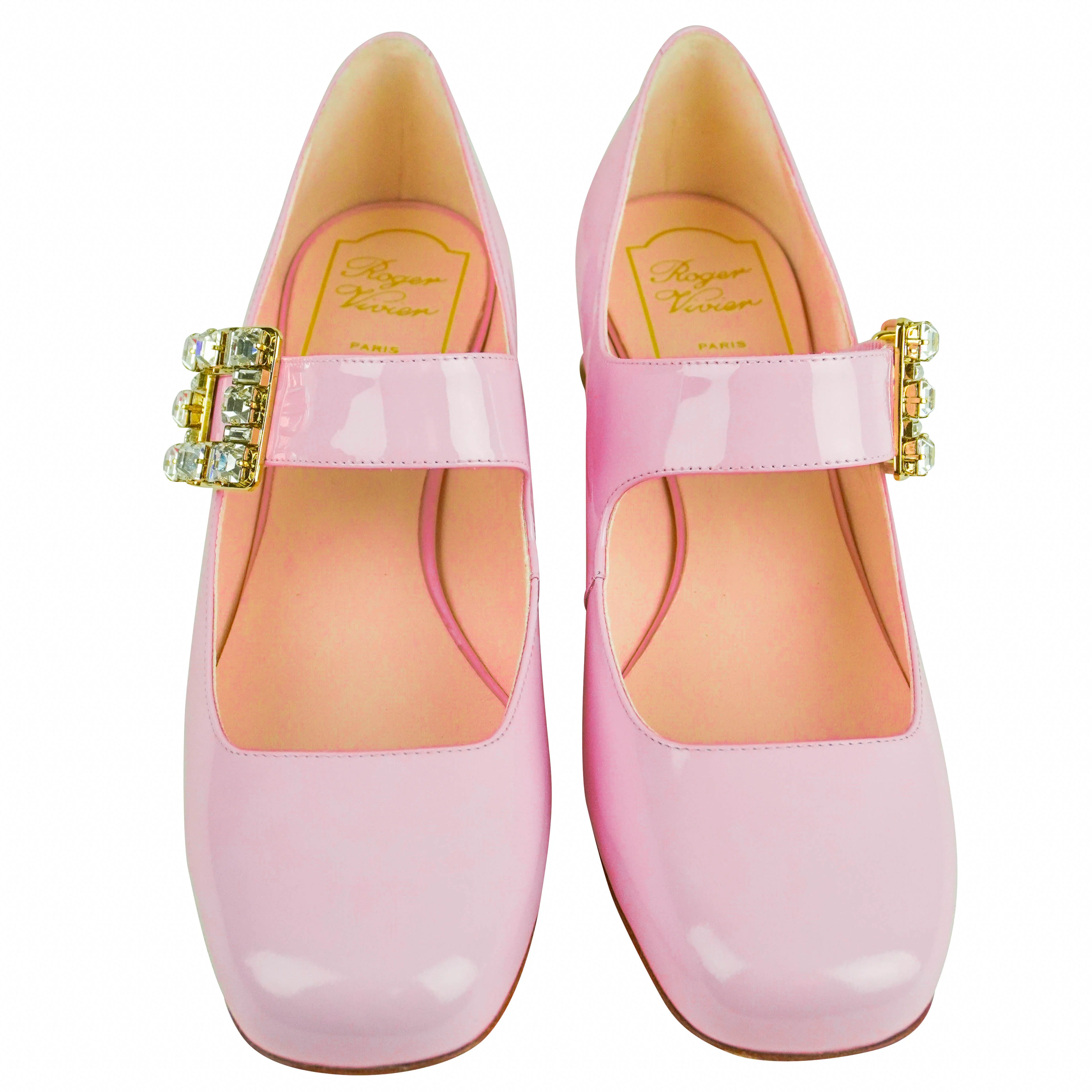 Roger Vivier Très Vivier Embellished Strap Pumps in Baby Pink - Image 6