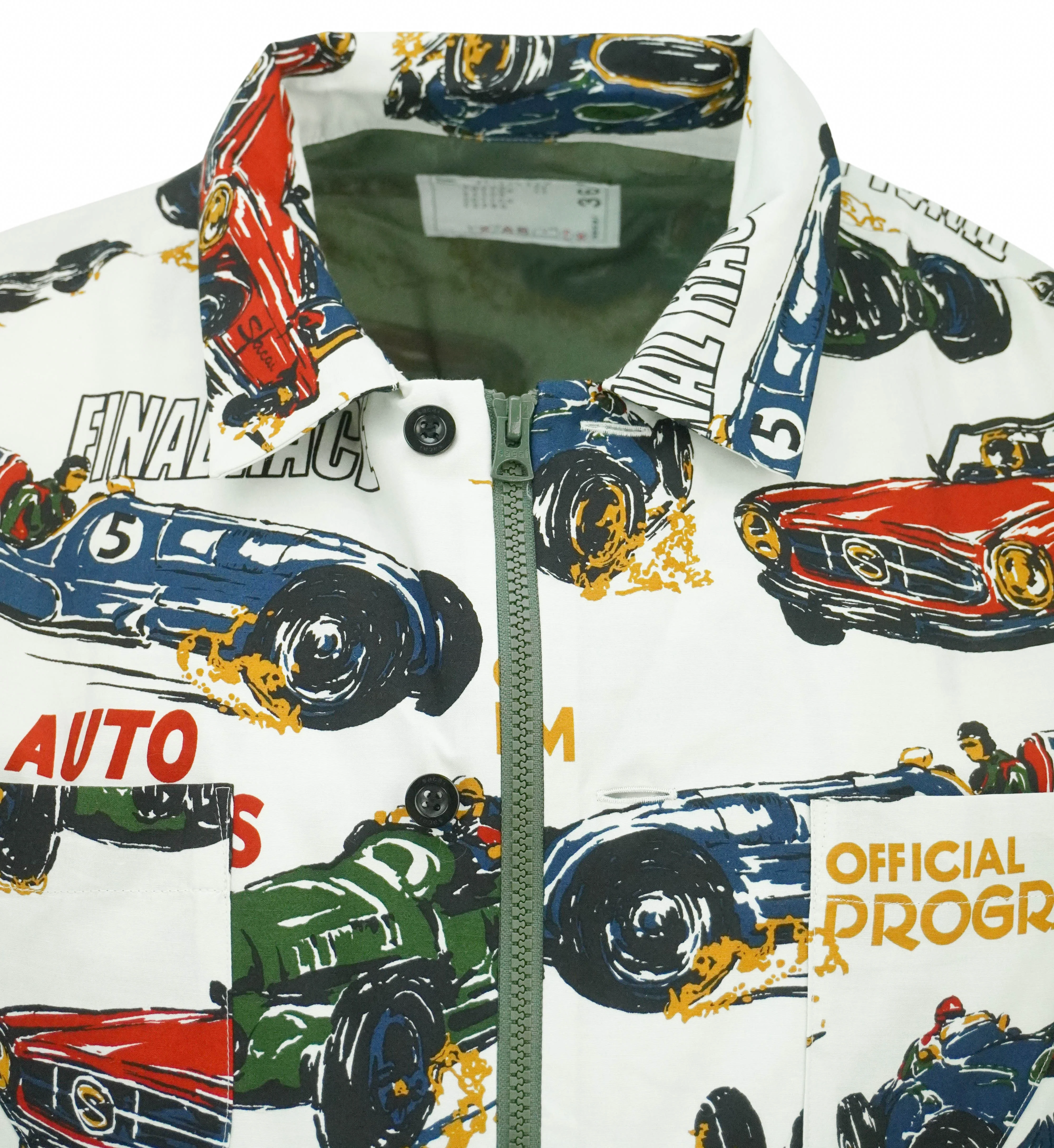 Sacai Car Race Tropical Print Shirt in Off-White - Image 4