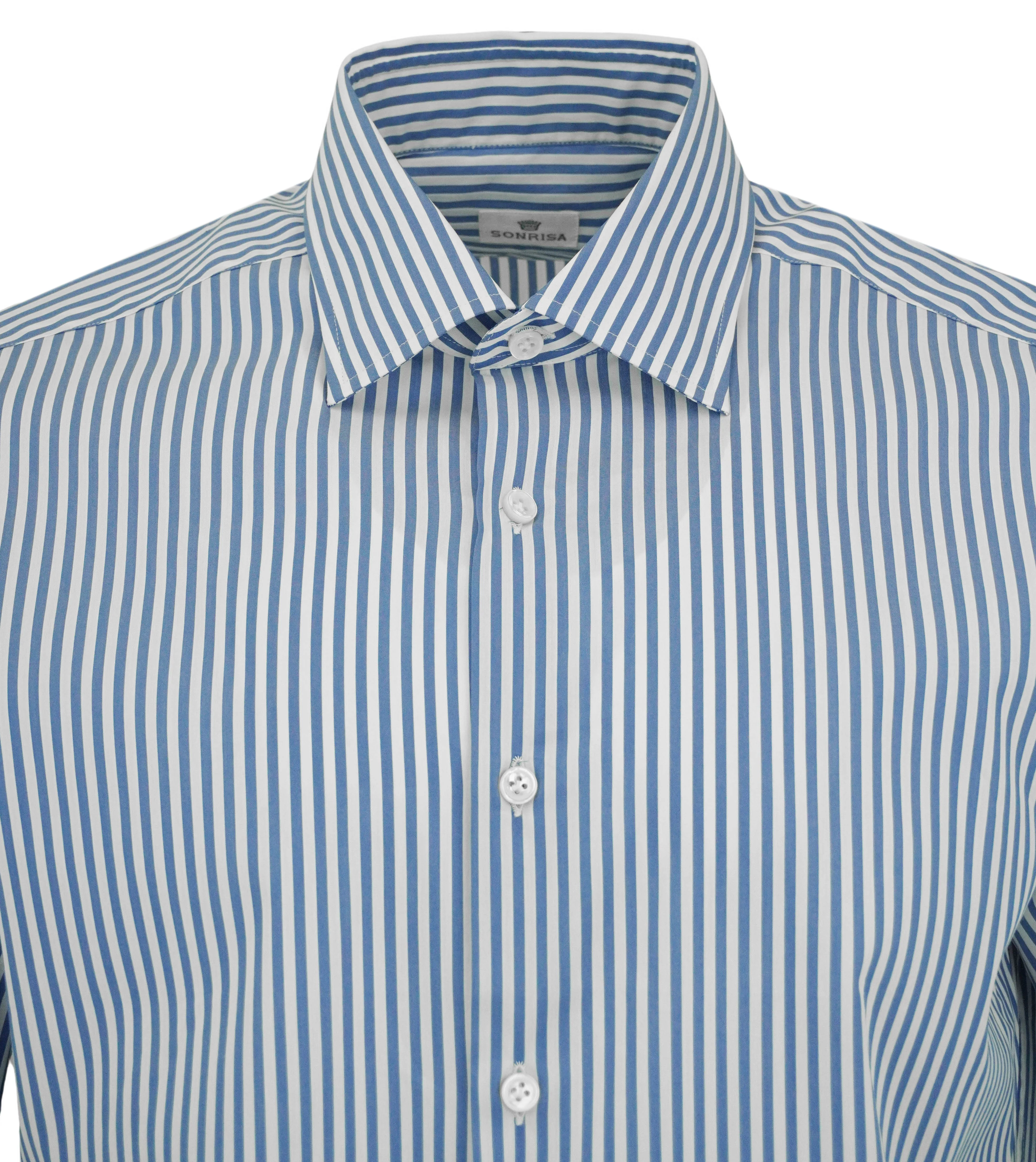Sonrisa Button Up Shirt in Blue and White Stripe - Image 3