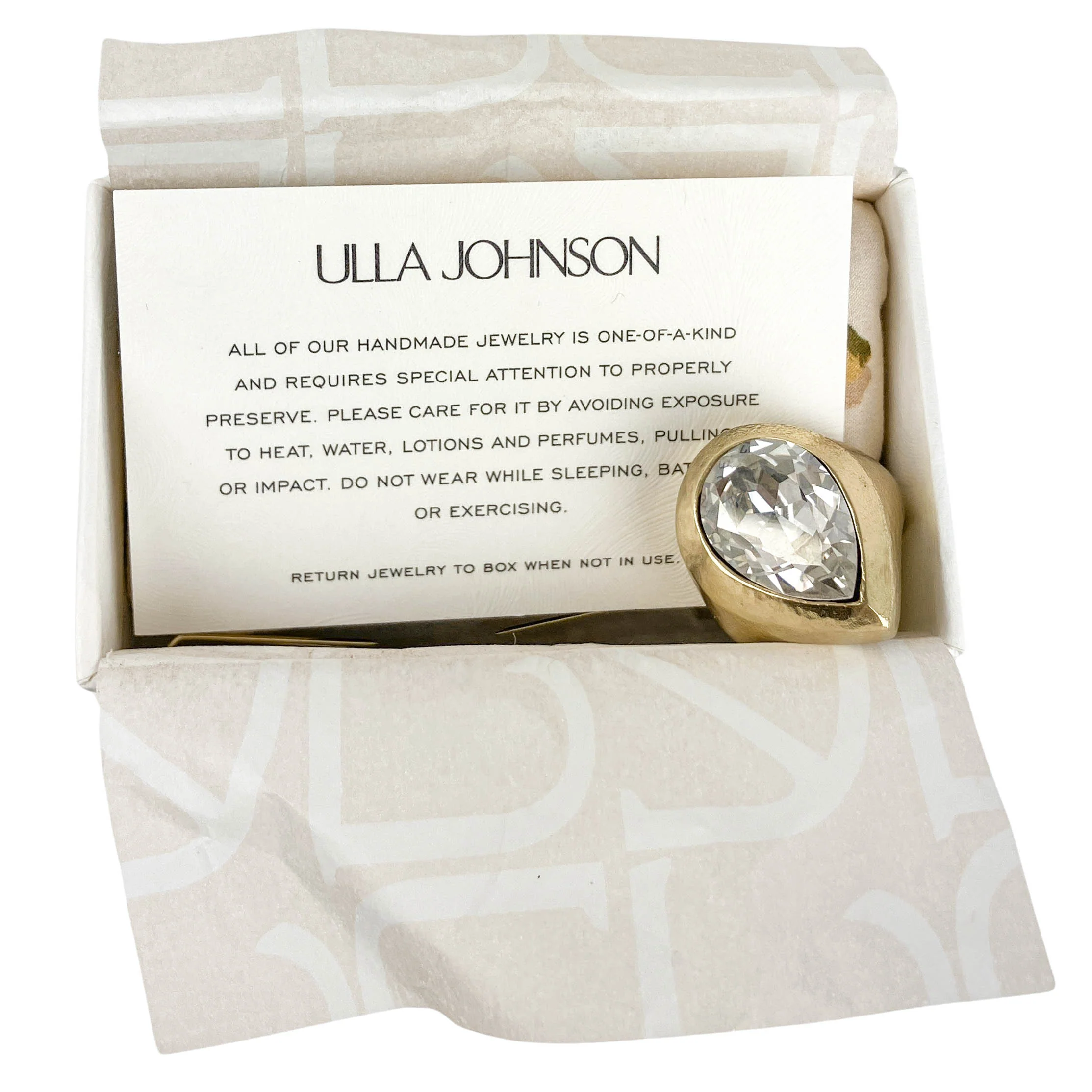 Ulla Johnson Brass and Crystal Ring - Image 3
