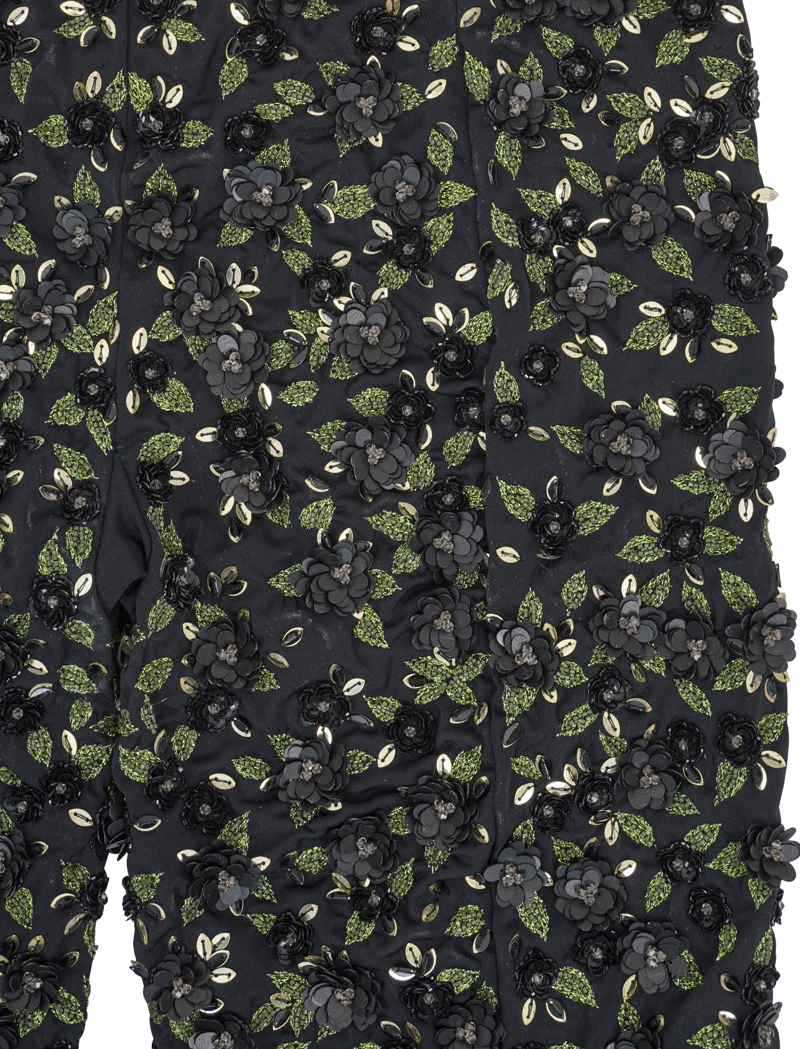 Valentino Floral Embroidered Tights in Black - Image 4