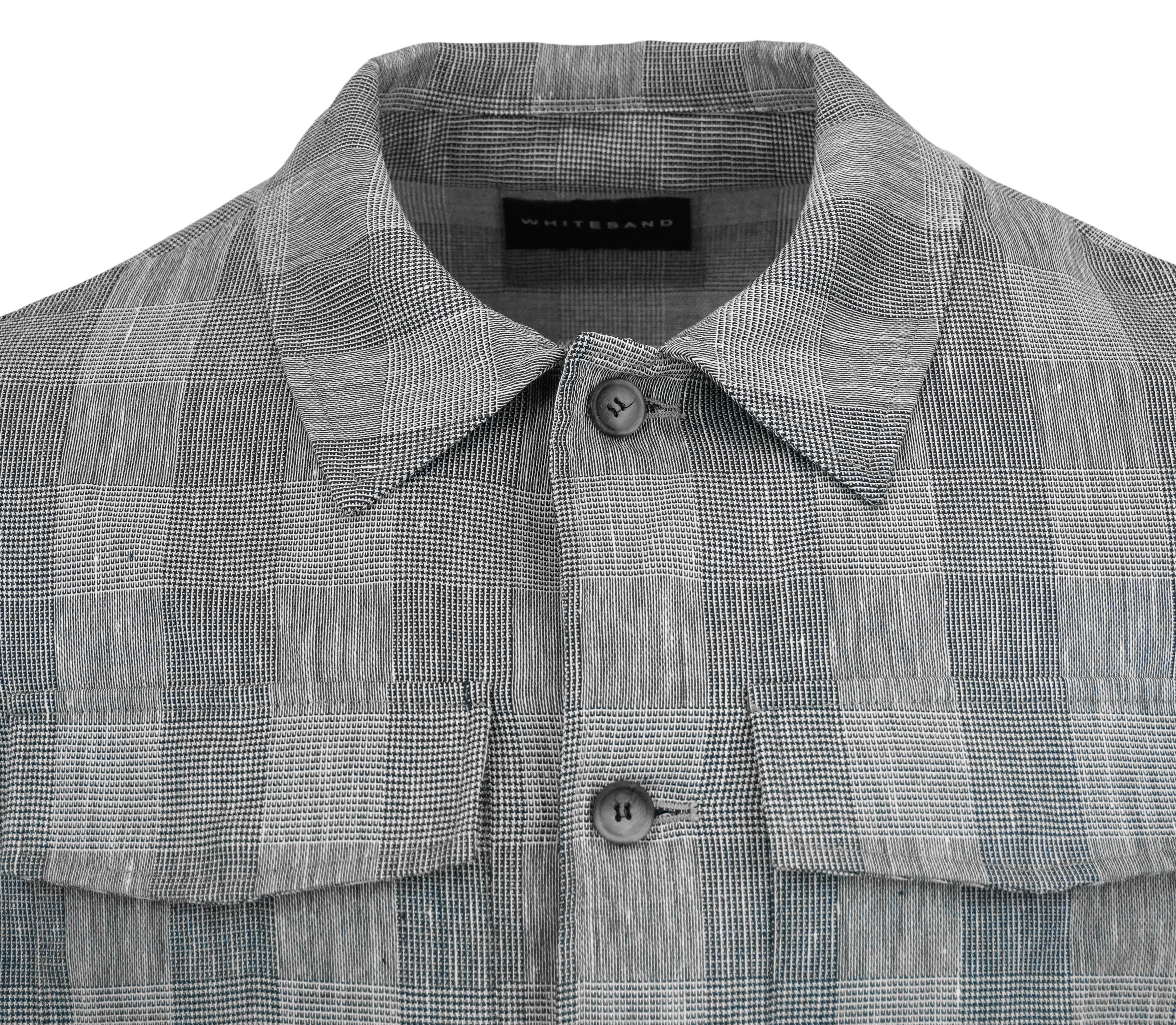 White Sand Check Print Shirt in Black and White - Image 3